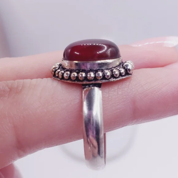 Carnelian 925 Ring - Picture 2 of 9